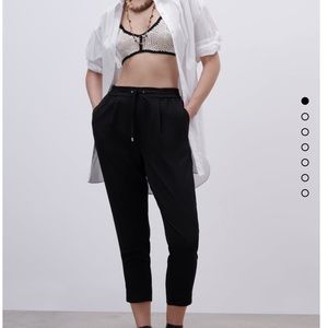 Zara drawstring flowy tapered pants LARGE